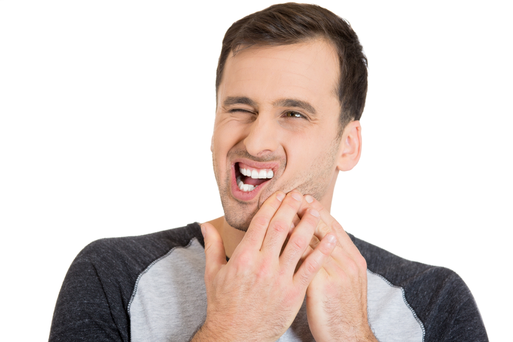 man with severe toothache in Riverside, CA